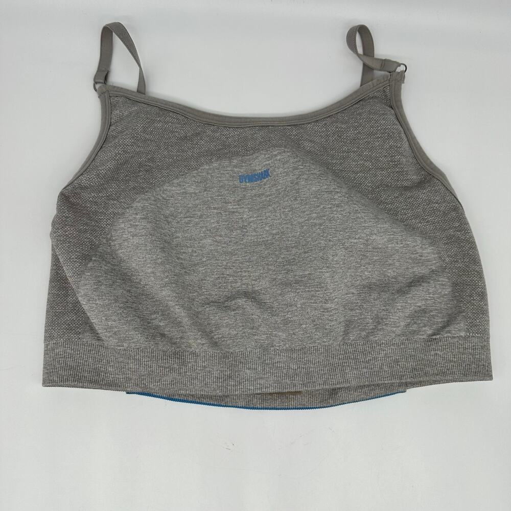 Gymshark High Neck Adjustable Gray Open‎ Back Sports Bra Womens Large Workout